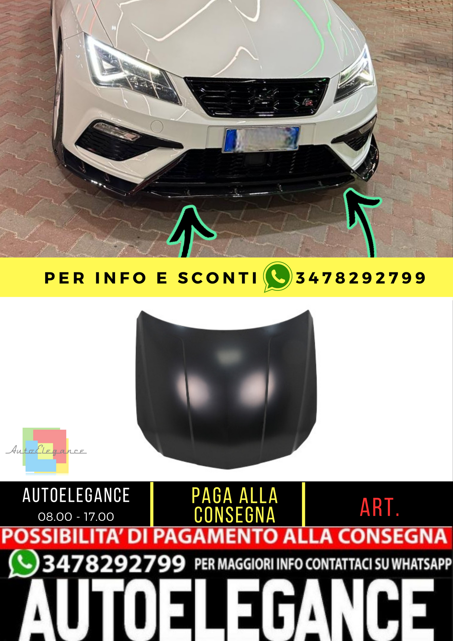 🔥Cofano adatto a Mercedes CLS W218 C218 X218 (2011-2018) CLS63 Design🔥