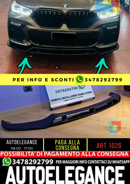 ✮1026 SPLITTER ADATTO PER BMW X6 G06 2020-2023 MSPORT NERO LUCIDO✮