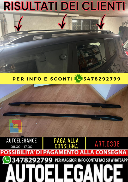 ⭐0306 BARRE SUL TETTO PER JEEP RENEGADE 2014 - 23 MANCORRENTI NERO PORTAPACCHI⭐