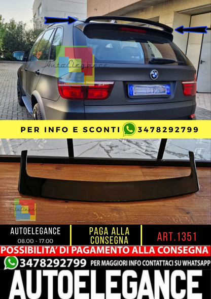 1351⭐SPOILER TETTO ADATTO PER BMW X5 E70 2006-2013 NERO LUCIDO⭐