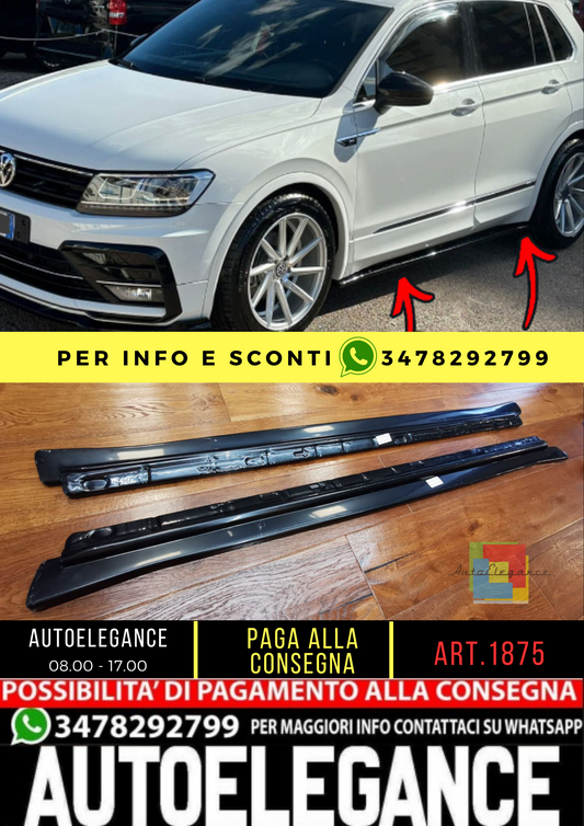✨Side Skirts Fit for VW Volkswagen Tiguan MK 2 R Line 15-20 2 Pcs) ✨ 