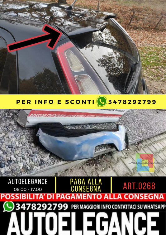 ⭐0268 SPORTS WING SUITABLE FOR FIAT PUNTO EVO GRANDE PUNTO BLACK ROOF SPOILER⭐ 