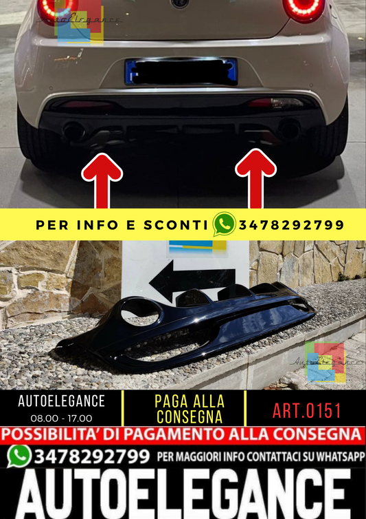 0151⭐DIFFUSORE ALFA ROMEO MITO 2008+ SOTTO PARAURTI POSTERIORE DAM NERO⭐