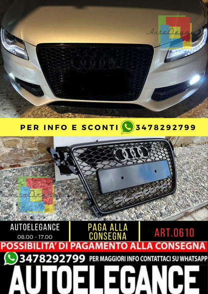 0610⭐GRIGLIA ANTERIORE ADATTO PER AUDI A4 B8 08-12 AVANT BERLINA D'APE QUATTRO⭐
