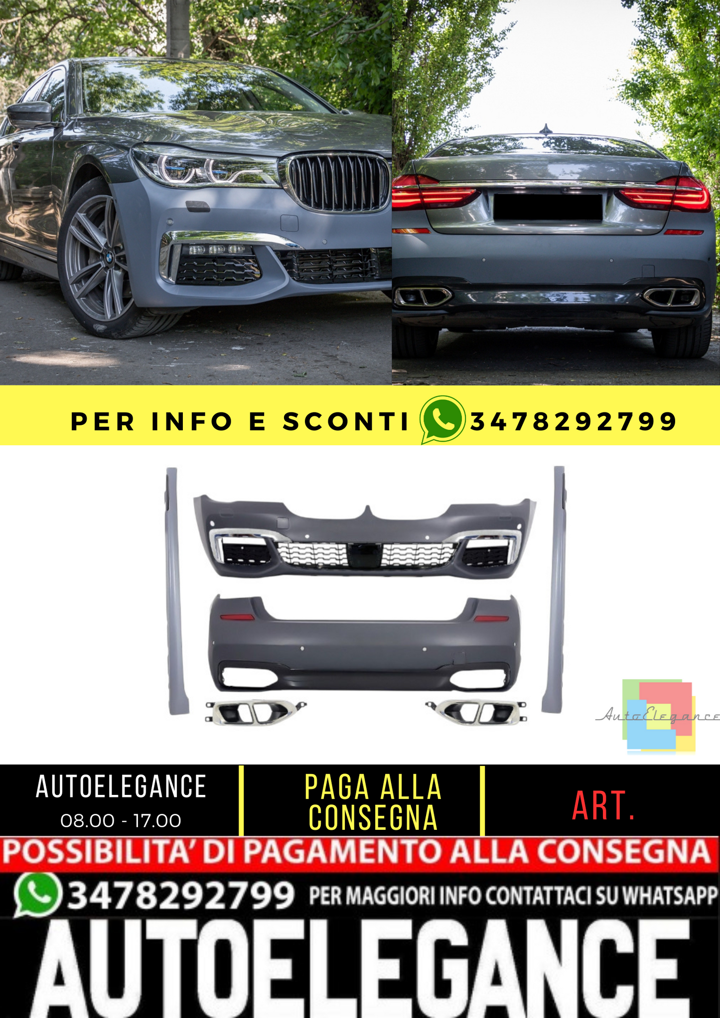🔥BODYKIT SUITABLE FOR BMW 7 Series G12 15-02.19 M-tech M-Technik Sport Design🔥 