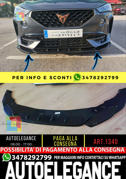 1340⭐SPLITTER ADATTO PER CUPRA FORMENTOR 2020+ NERO LUCIDO DESIGN SPORTIVO⭐