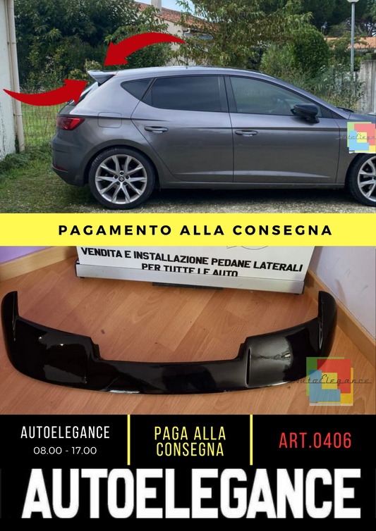 0406⭐SPOILER SUITABLE FOR SEAT LEON 5F 5 DOORS 12-20 LOOK CUPRA R300 DESIGN BLACK⭐ 