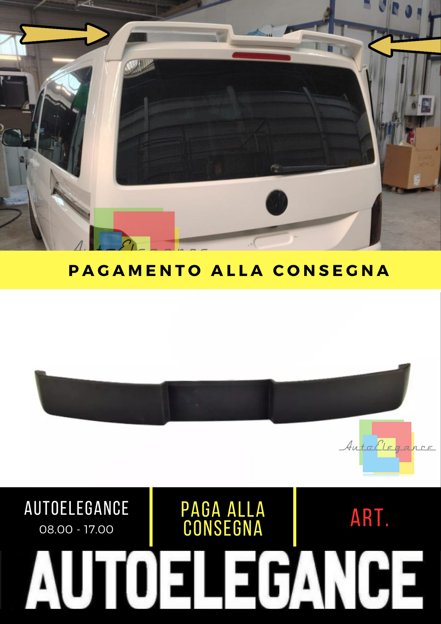 💎SPOILER  ADATTO PE VW Transporter T6 2015+ ROOF SPOILER💎
