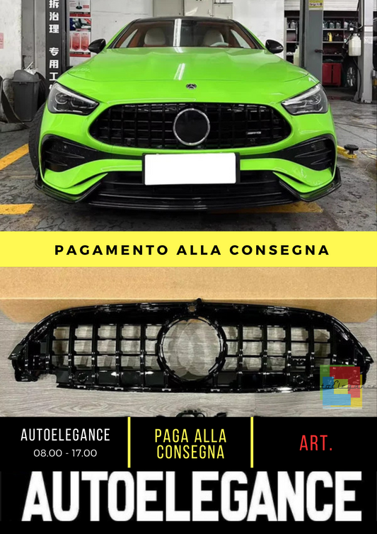 ⭐GRIGLIA ANTERIORE ADATTA PER MERCEDES CLE W236 2024+ LOOK AMG GT PROFILI NERO ⭐