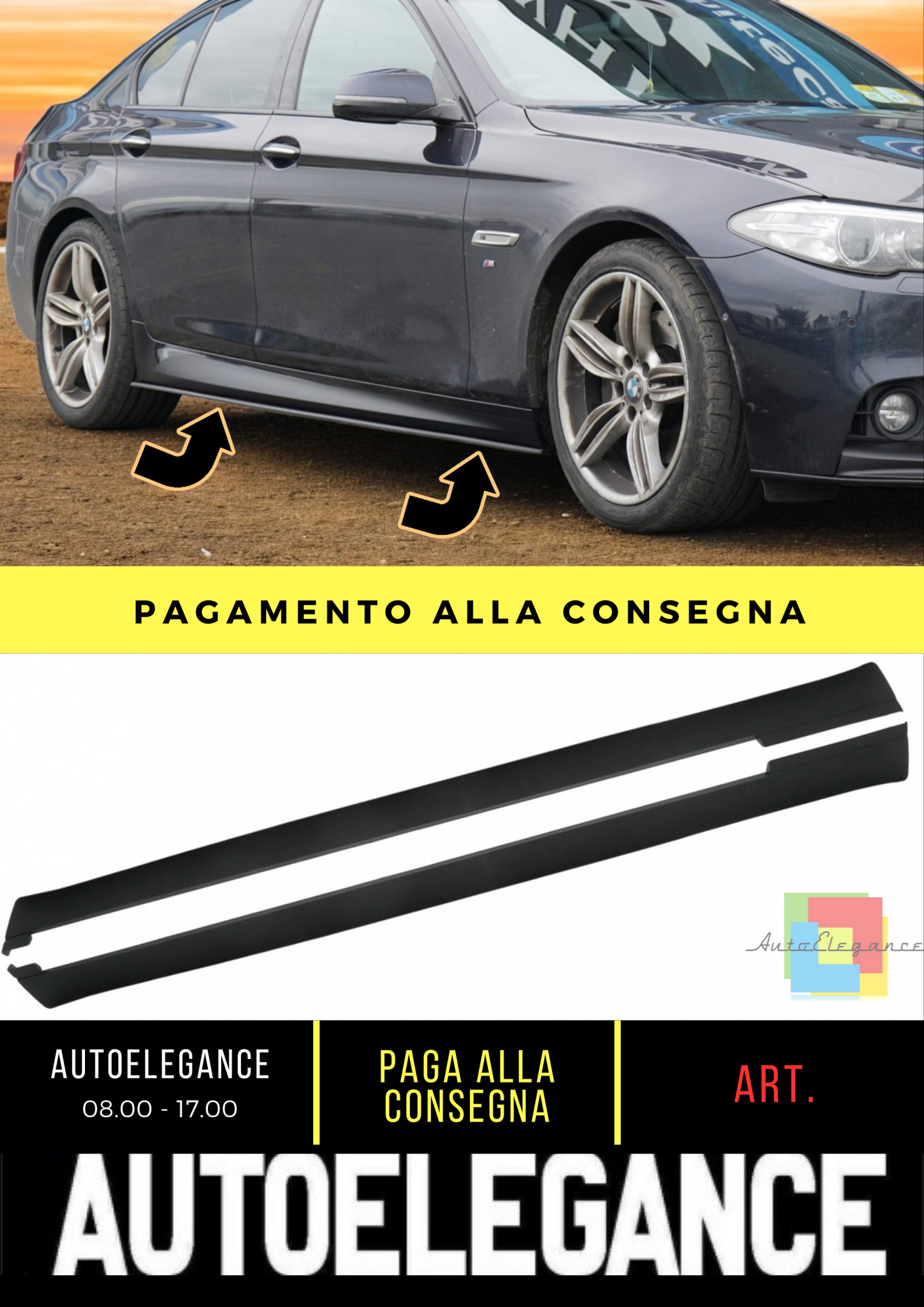 💥Minigonne laterali adatte per BMW Serie 5 E34 Berlina Touring 87-95 M-Techni💥