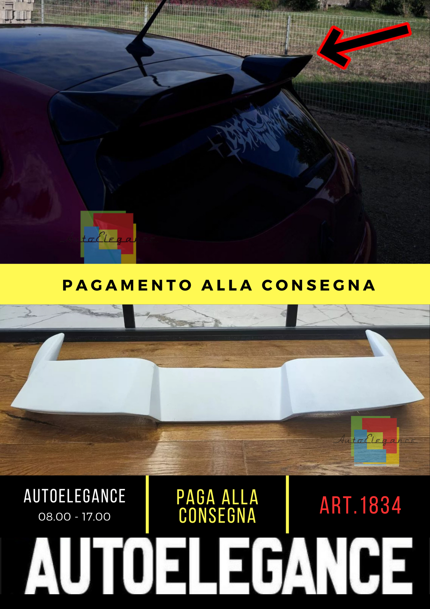 1834⭐SPOILER ADATTO PER RENAULT CLIO 5 V 2019+ GREZZO CUP⭐