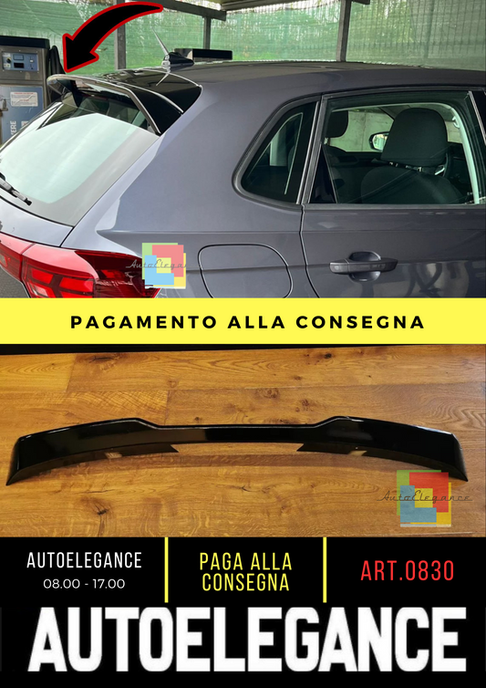0830⭐SPOILER ADATTO PER VW POLO AW1 LOOK GTI GTD RLINE LOOK NERO LUCIDO⭐