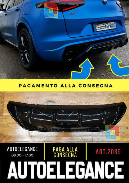 2039⭐DIFFUSORE ADATTO PER ALFA ROMEO STELVIO 949 2016-2020 NERO LUCIDO⭐