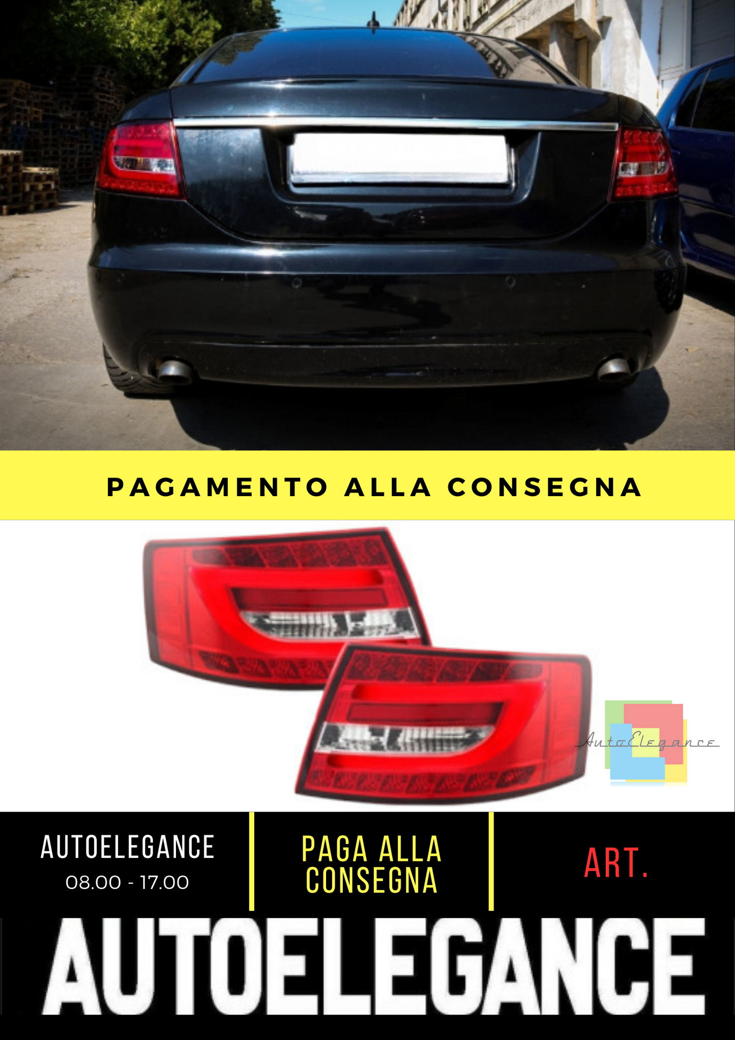 ⭐FARI POSTERIORE A LED ADATTE PER Audi A6 4F C6 04-08 Limousine Red/cristallo⭐