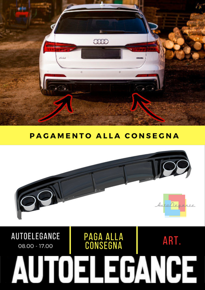 ⭐diffusore posteriore + terminali di scarico imitazione Audi A6 S-Line C8 Facel⭐