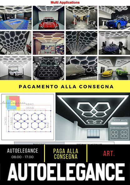 🔆🌟Sistema di illuminazione a soffitto a nido d'ape esagonale 3,56 x 1,86 m🌟🔆