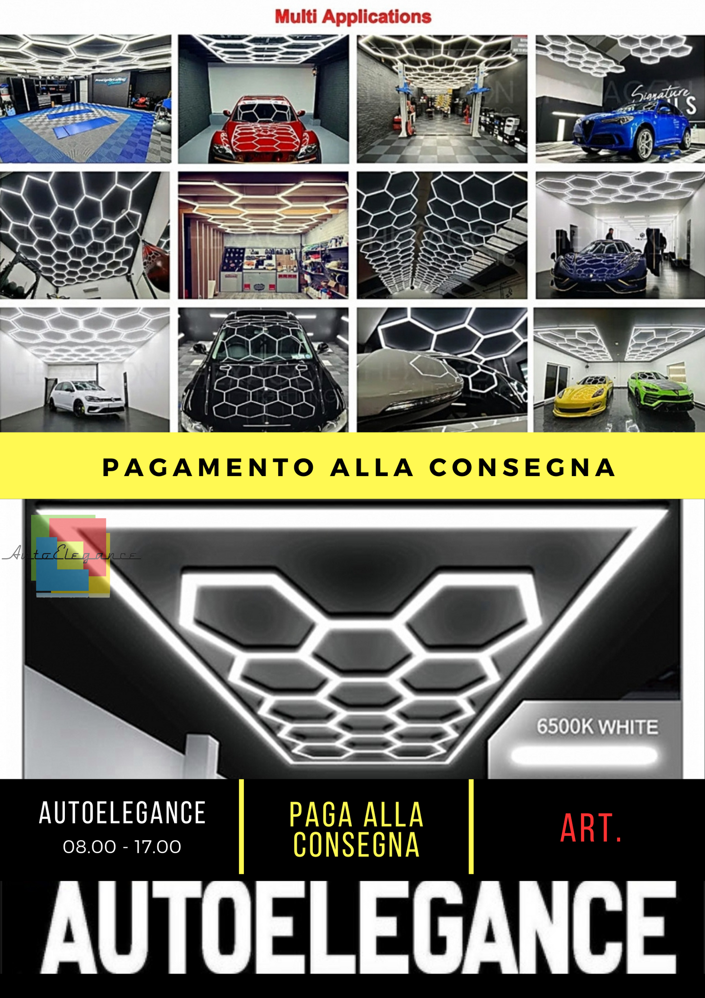 🔆🌟Sistema di illuminazione a soffitto Hexagon HoneyComb 3,94 x 1,86 m🌟🔆