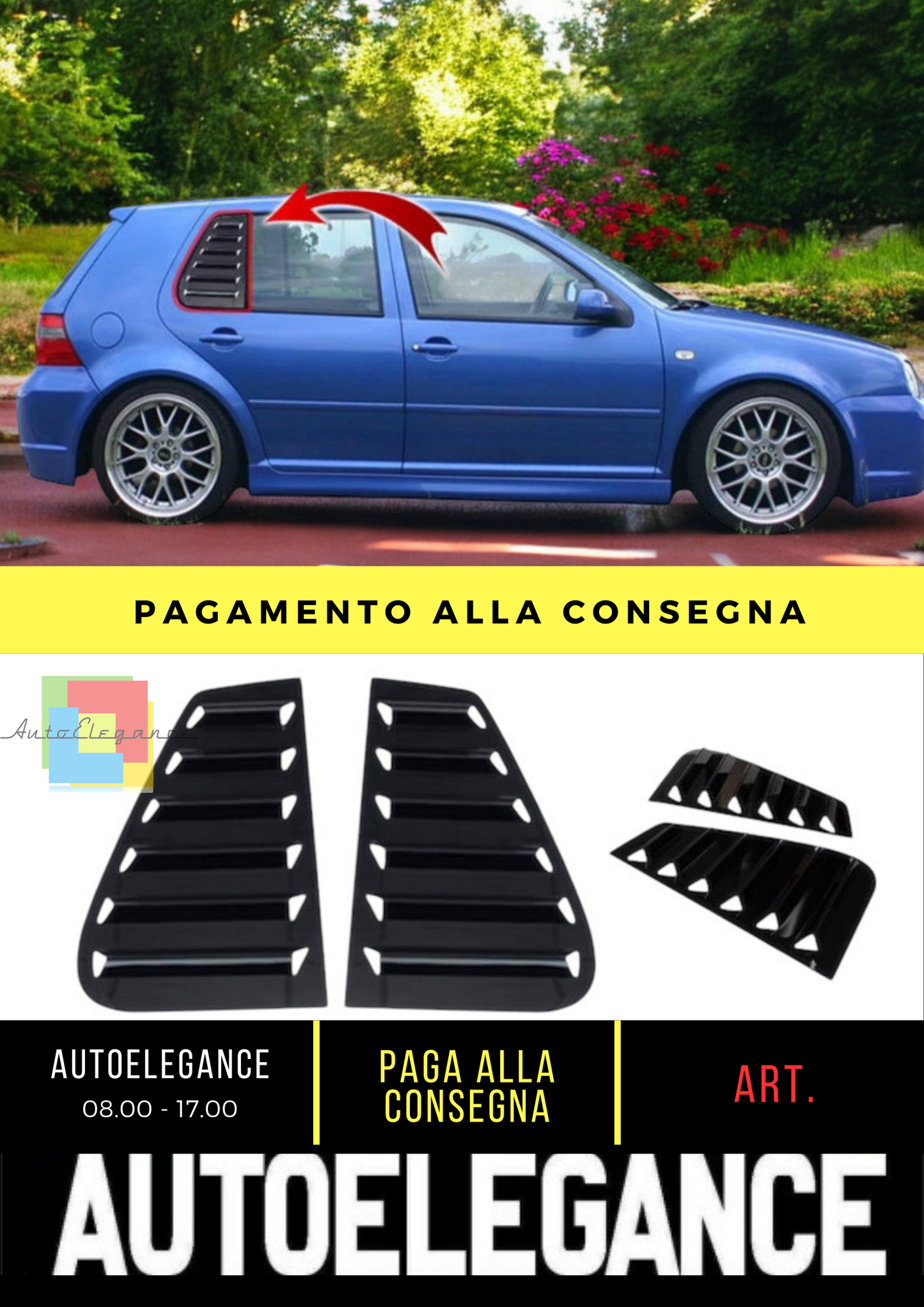 🌟Prese d'aria laterali finestrino adatto per VW Golf 4🌟