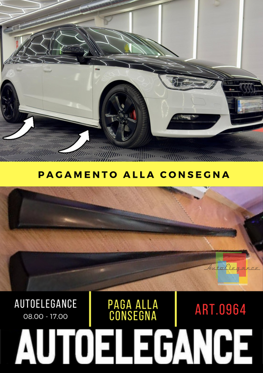 0964⭐MINIGONNE LATERALI PER AUDI A3 8V SPORTBACK 2012-2019 SOTTO PORTA S3 SLINE⭐