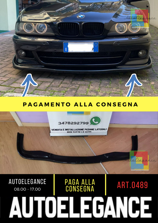 0489⭐SPLITTER SOTTO PARAURTI ADATTO PER BMW SERIE 5 E39 M / M-TECH ABS NERO⭐