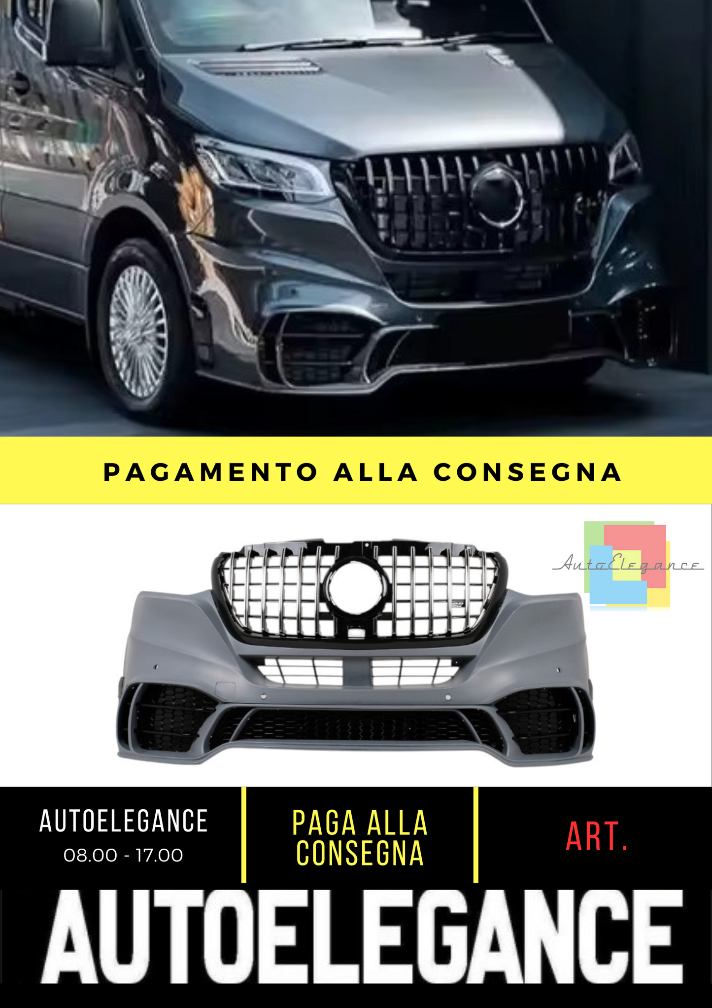 💥Front bumper suitable for Mercedes Sprinter W907 W910 19-21 GT Design💥