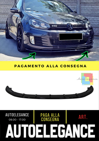✨SPLITTER ADATTO PER Golf 6 GTI Max V2 Piano Black Vacuum Plastic 2008-2012✨