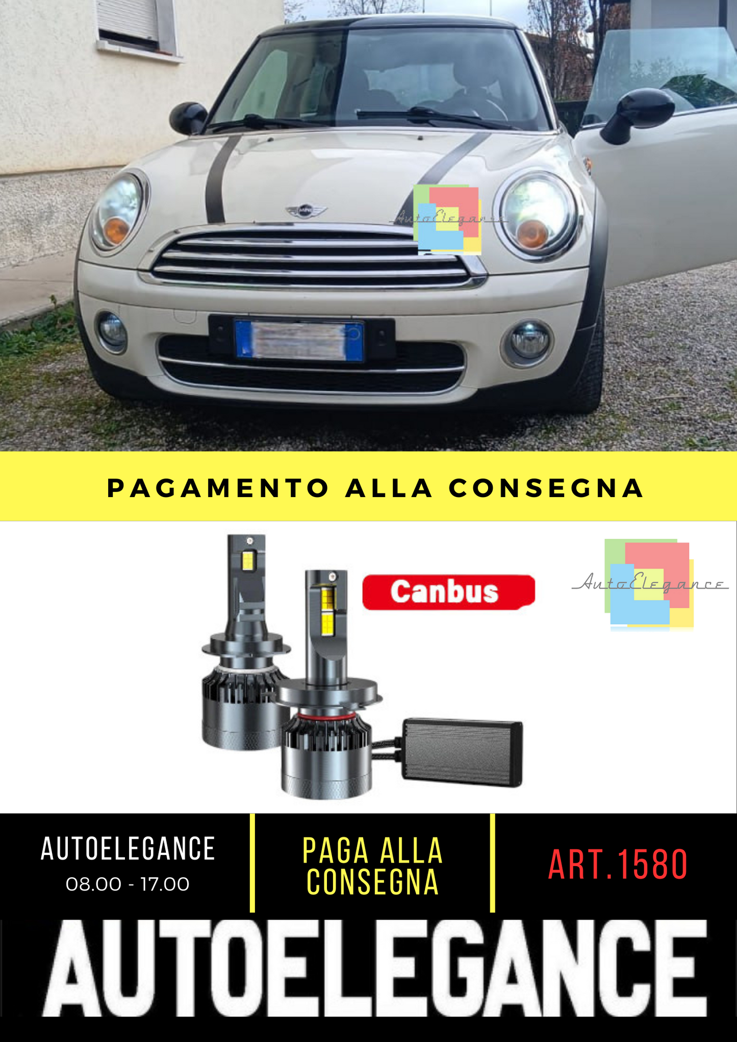 ⭐1580 kit led H4 anabbaglianti adatto per Mini Cooper r56⭐