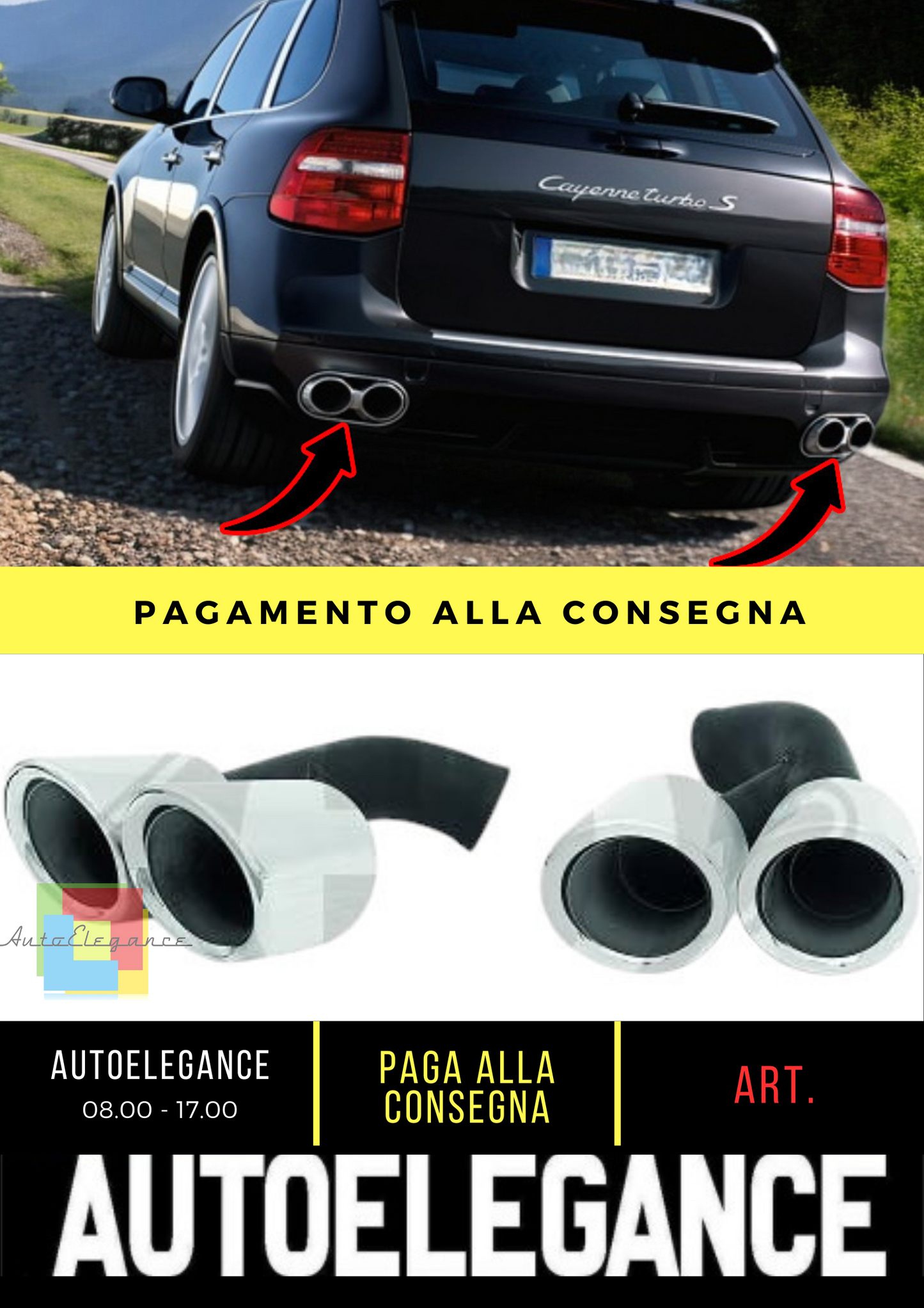 🔥Punta di scarico ADATTO PER Porsche Cayenne 10-14🔥