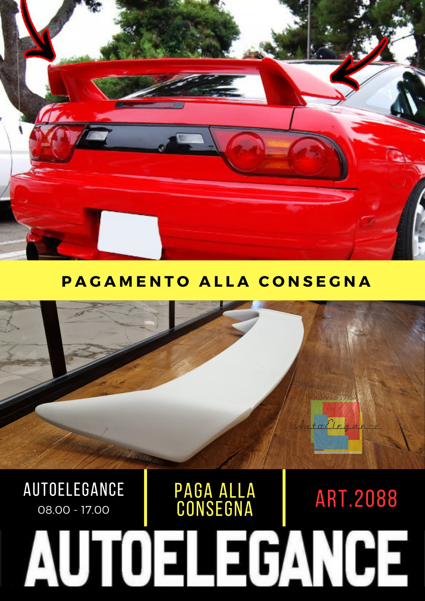 ⭐2088 SPOILER ADATTO PER NISSAN S13 180SX 200SX 240SX GREZZO⭐