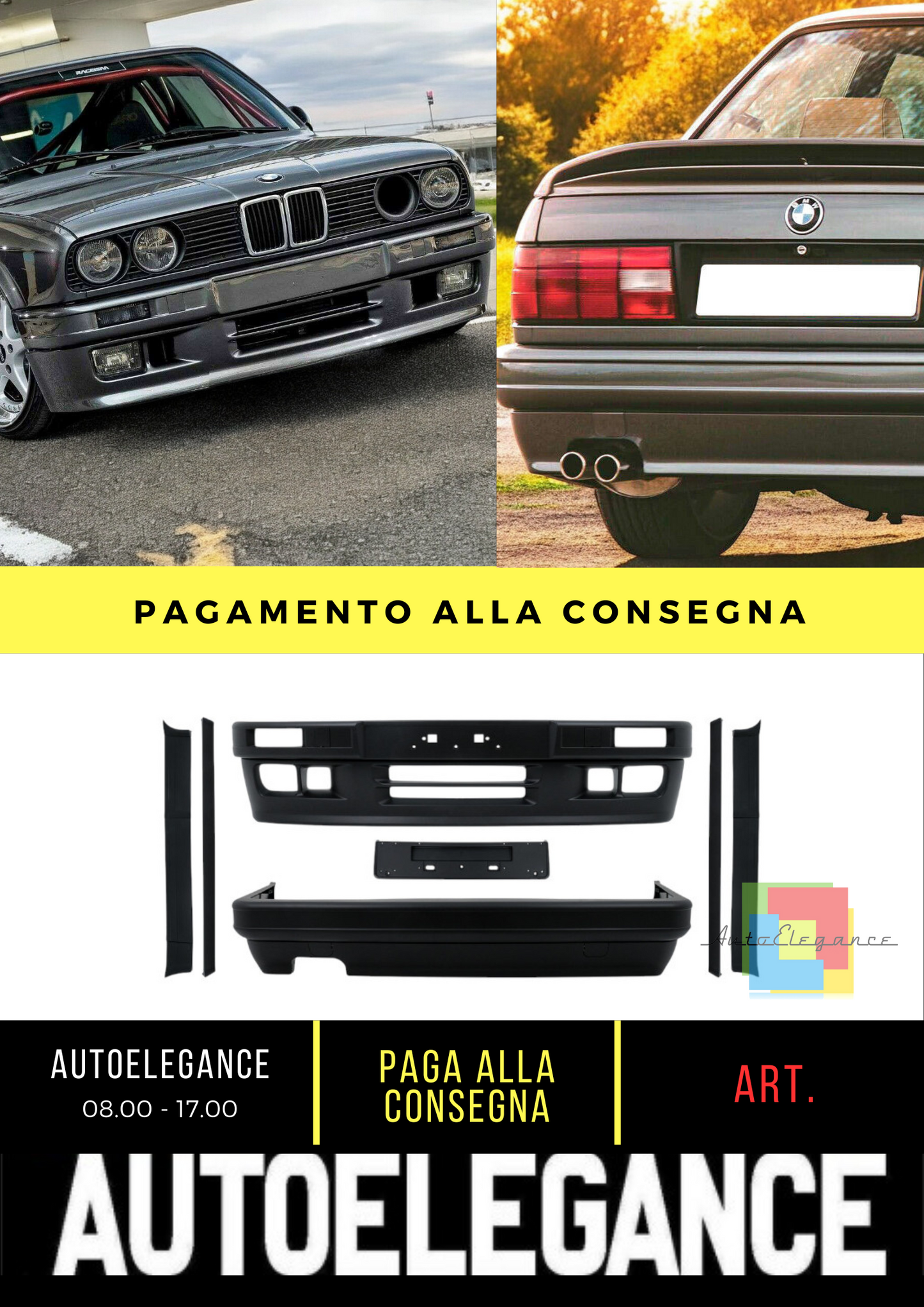 🔥BODYKIT ADATTO PER BMW Serie 3 E30 Coupé 82-94 M-Tech 2 Design🔥