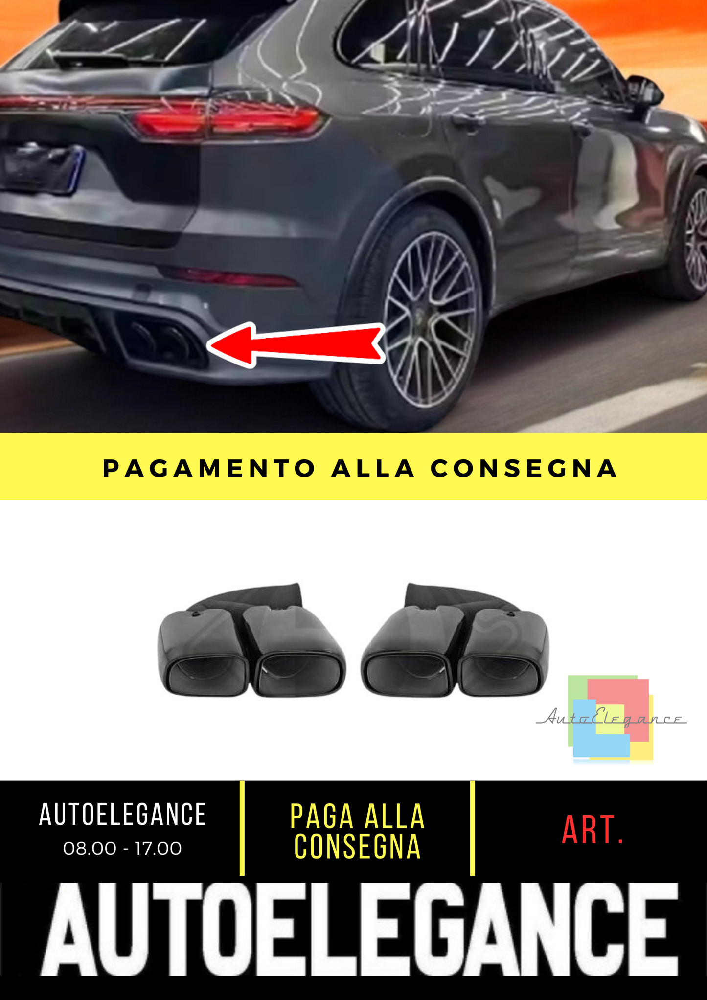⭐Punta di scarico ADATTO PER Porsche Cayenne 10-14⭐