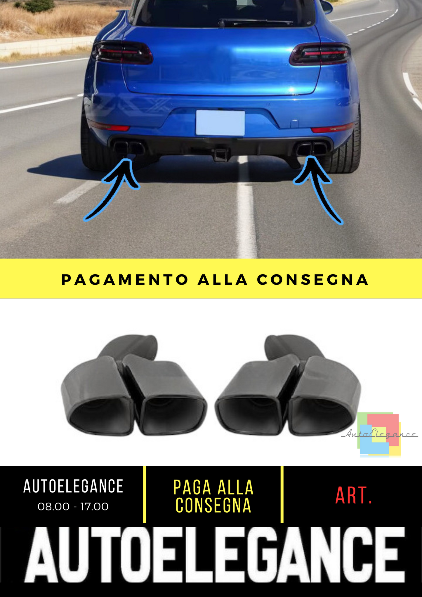 ⭐Punta di scarico ADATTO PER Porsche Cayenne 14-17⭐