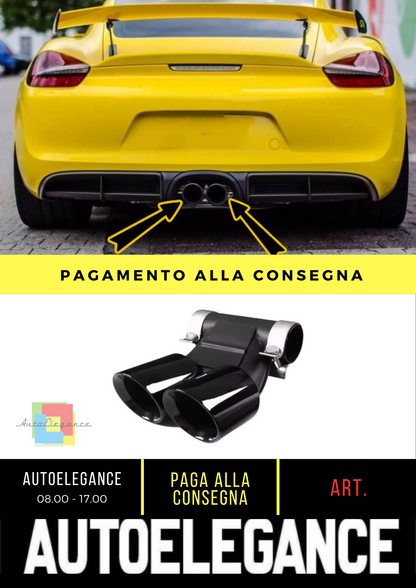 ⭐TERMINALI DI SCARICO SPORTIVI NERI PER Porsche Cayman 718 + Boxster 982 (2016+)⭐