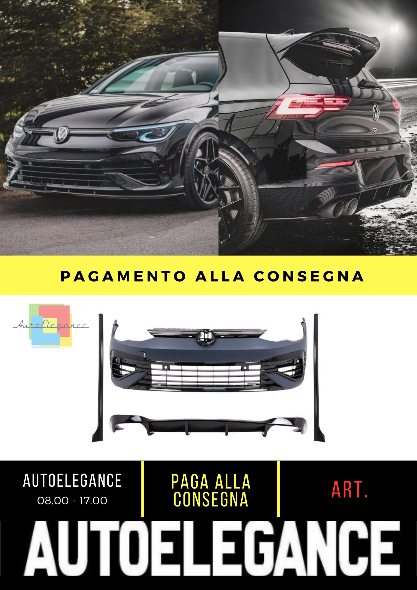 ⭐BODYKIT ADATTO PER Golf VIII Hatchback Mk8 MQB 20-23 R Design⭐