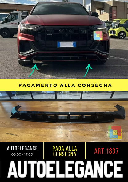 1837 💥 SPLITTER ADATTO PER AUDI Q8 2018-2024 SLINE SQ8 NERO LUCIDO💥
