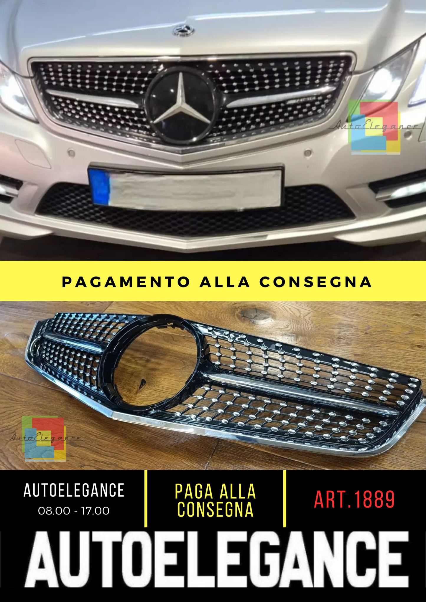 ⭐1889 GRIGLIA CLASSE E W207 C207 A207 2009-2013 COUPE CABRIO LOOK AMG DIAMANT⭐