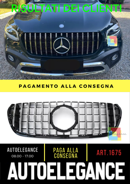⭐1675 GRILLE SUITABLE FOR MERCEDES BENZ X-CLASS W470 2018+ GT LOOK CHROME⭐ 