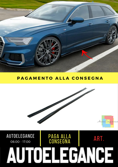 ✨MINIGONNE LATERALI nero lucido ABS per Audi S6/A6 S Line C8 2019+✨