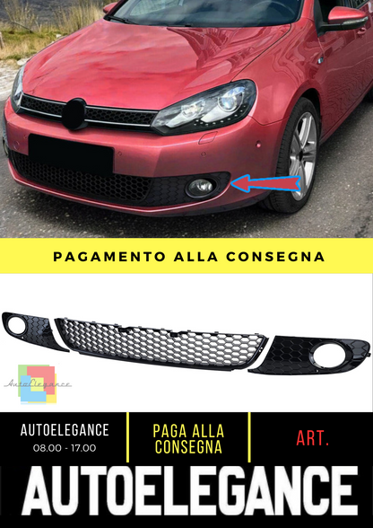 ✨Griglia a nido d'ape lucida per fendinebbia paraurti per VW Golf 6 08-13✨