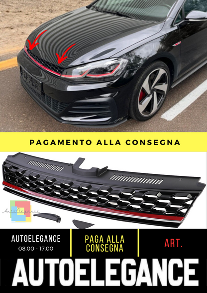✨Griglia Black Gloss Clean senza stemma per VW Golf 7 GTD GTI Facelift 17-20✨