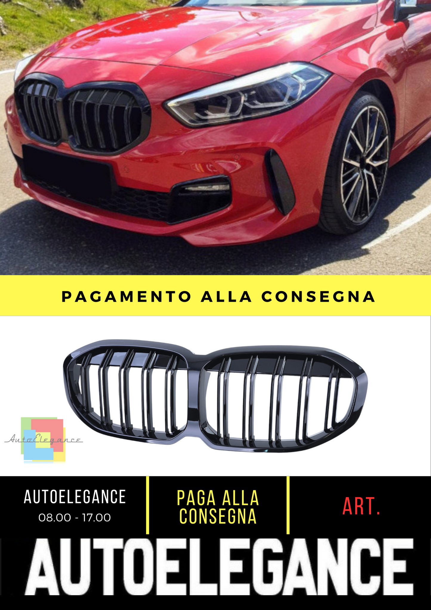 ⭐Performance Gloss Double Bridge Sports Grille Suitable for Alessio 1lui F40 19⭐ 