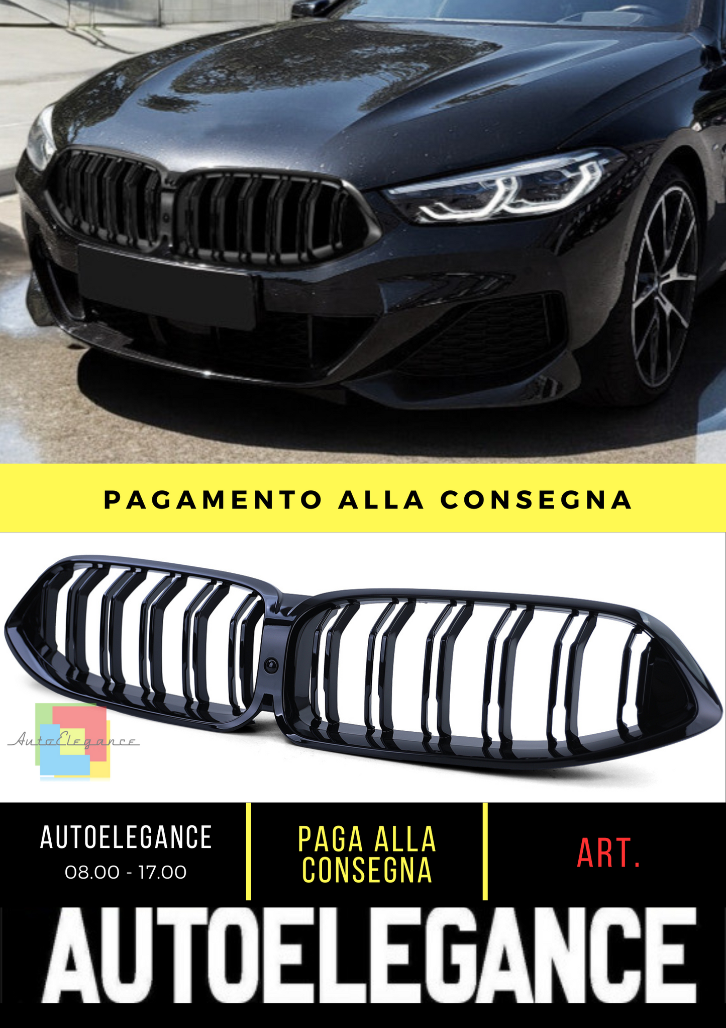 ⭐Performance Gloss Double Bar Sport Grille Suitable for BMW 8 Series G14 G15 G16⭐ 