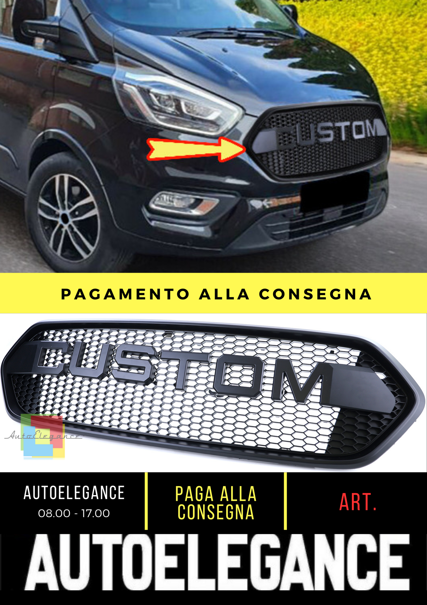 🌟Il design a nido d'ape della griglia sportiva si adatta per Ford Tourneo🌟