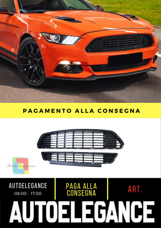 ✨Gloss Black Top Bottom Sport Grille Set for Ford Mustang 6 14-17✨