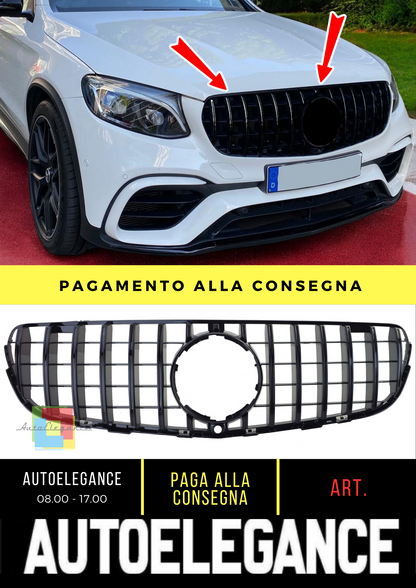 ⭐Griglia Sport Nero Lucido adatto per Mercedes GLC X253 SUV 15-19⭐