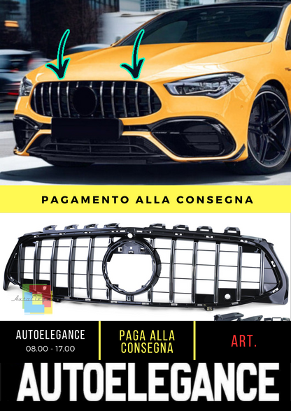 ⭐Griglia Sport Cromo Nero Lucido adatto per Mercedes CLA C118 X118 da 19⭐