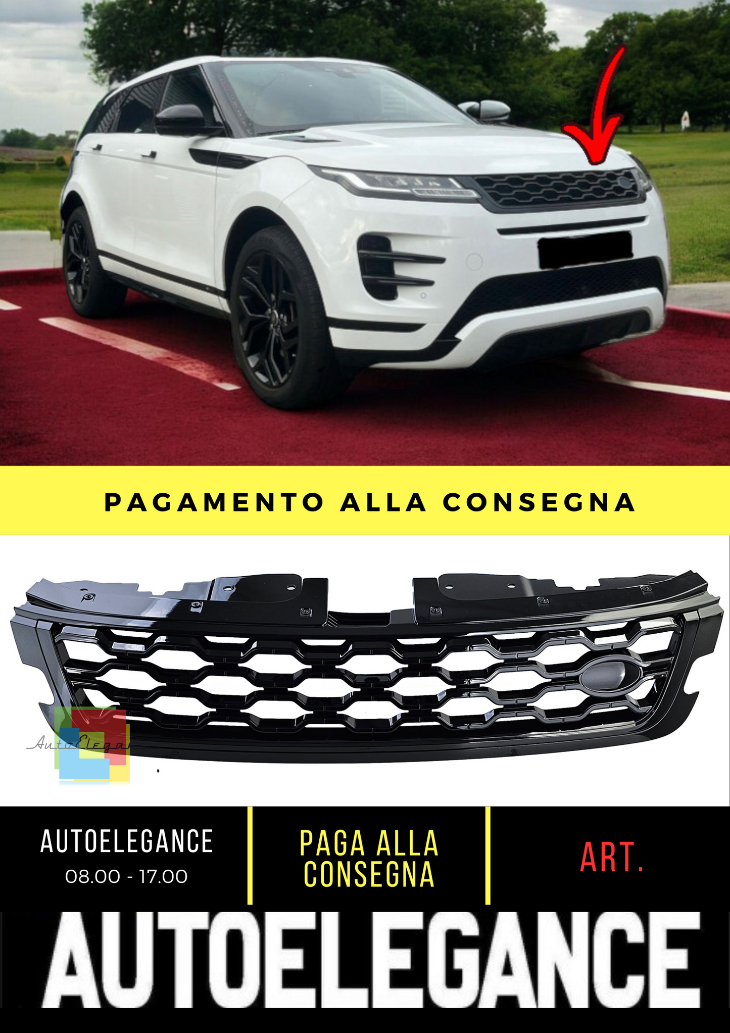 🔥Griglia Sport Black Gloss per Range Rover Evoque L551 dal 2019🔥