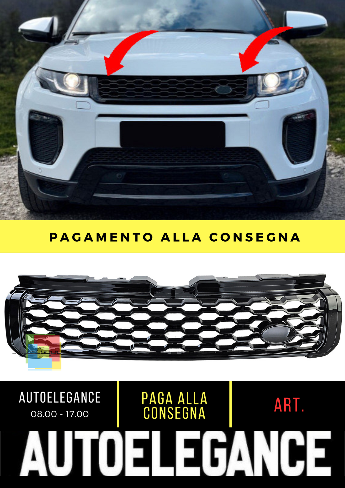 🔥Griglia Sport Black Gloss adatta per Range Rover Evoque L538 2015-2018🔥