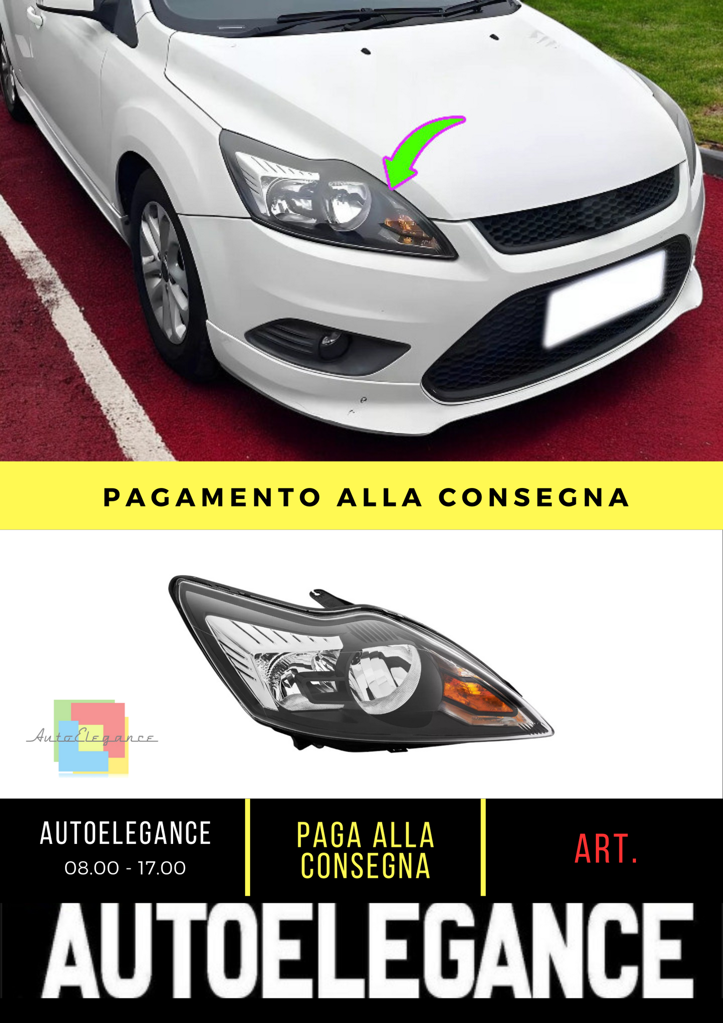 🔥Kit fari anteriori adatti per Ford Focus MK2 II 2 prima del 2010 nero🔥