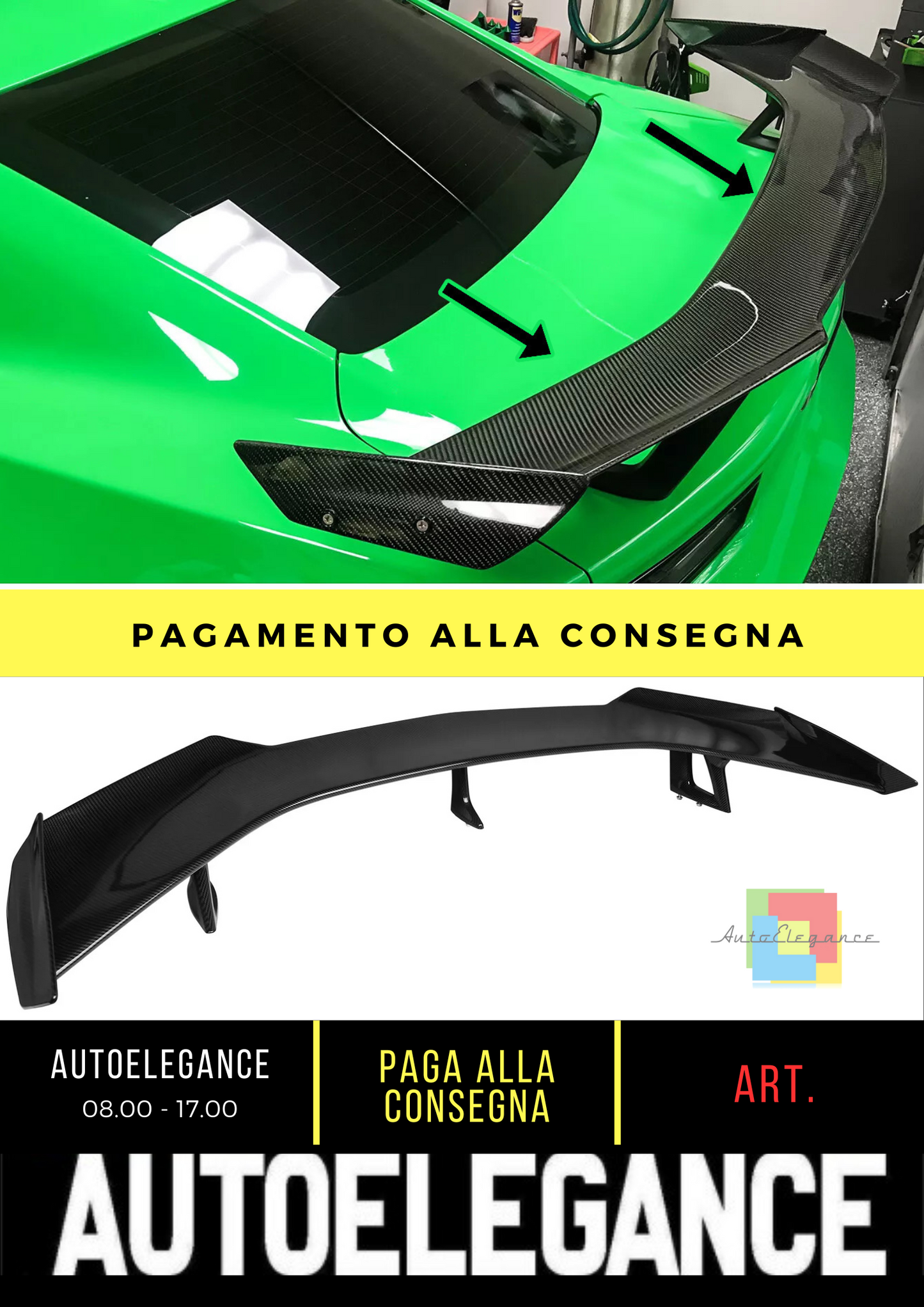 💎Spoiler posteriore adatto per Chevrolet Camaro Coupe Convertible ZL1 16💎